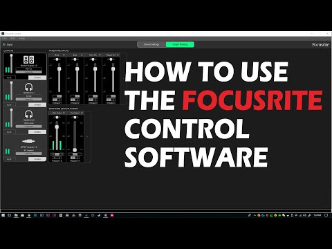 How To Use The Focusrite Control Software