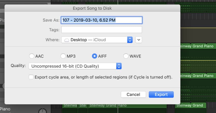 5 Export As AIFF File (Edited) How To Master A Song in Garageband