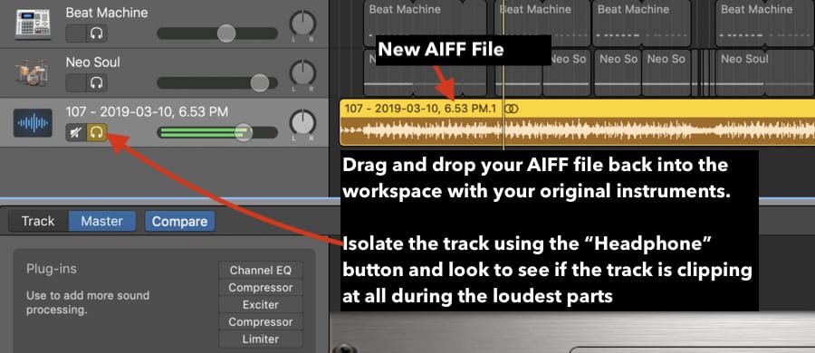 6 Import First To Check VU Meter (Edited) How To Master A Song In Garageband