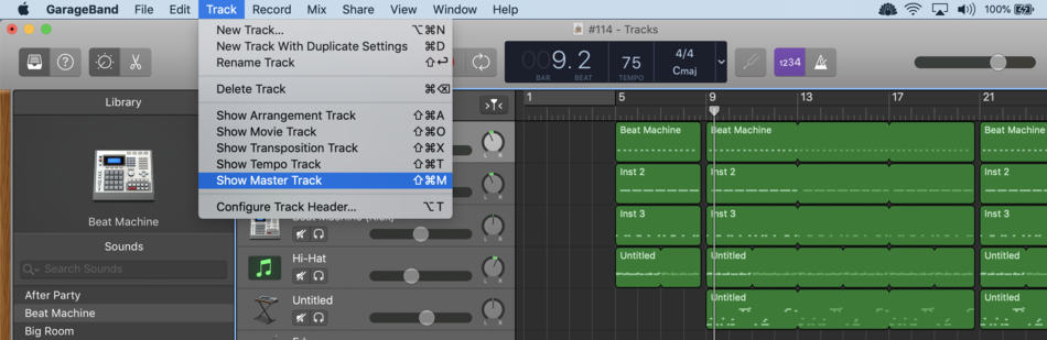 garageband 10.1 mixer