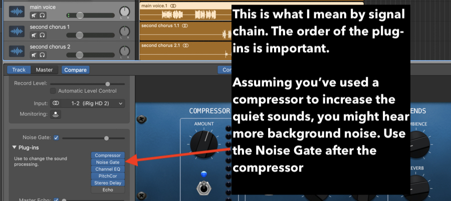 garageband how to remove background noise