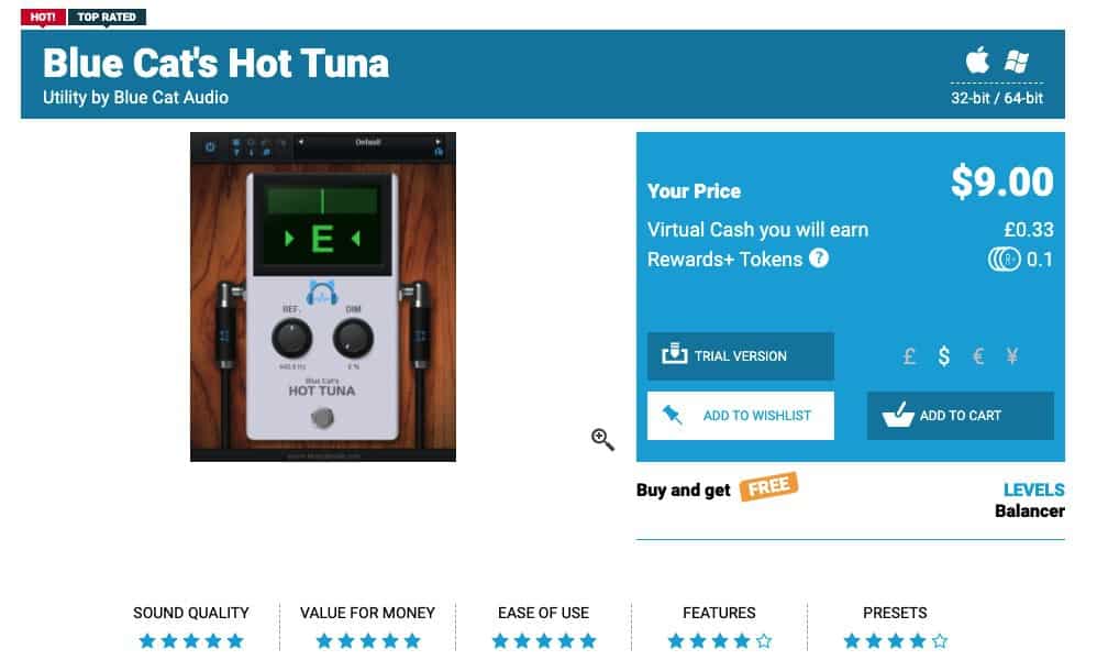 Blue Cat's Hot Tuna Tuner Plugin 