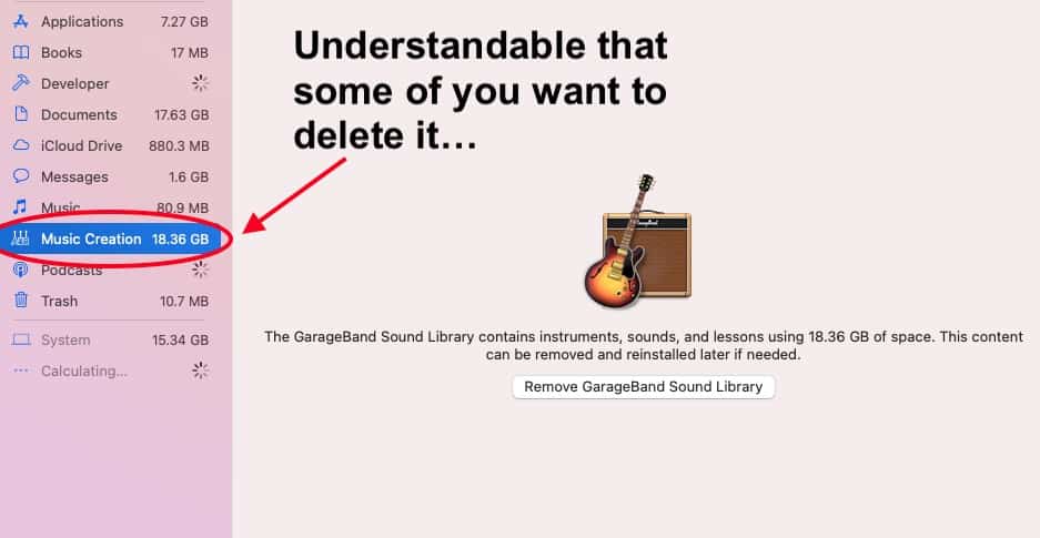 18GB of Space - Is It Safe To Delete Garageband 