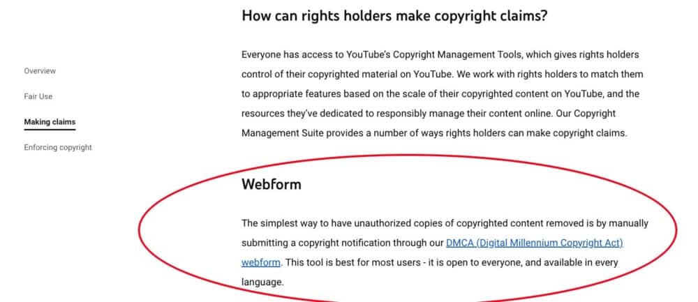 DMCA Webform YouTube - Can you Publish Songs Made In Garageband 