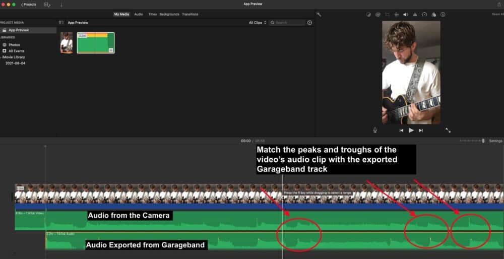 Matching Audio and Video Peaks - How to Make TikTok Guitar Videos