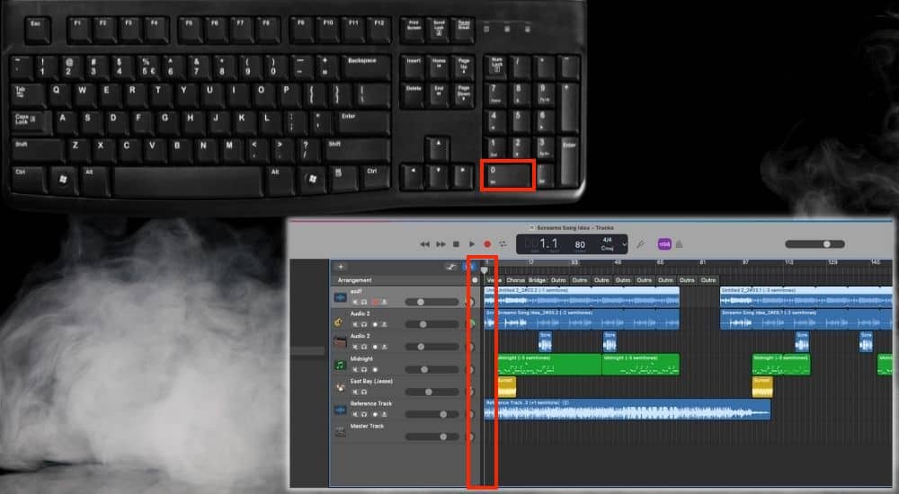 Zero for Stop Playback and Rewind - Keyboard shortcuts