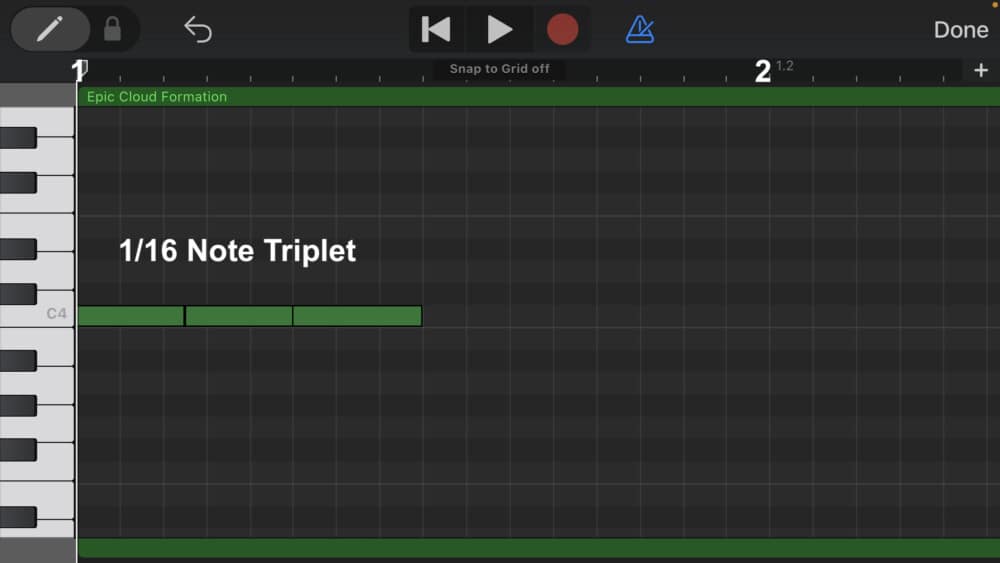 1/16 note triplet - how to make triplets in garageband iOS 