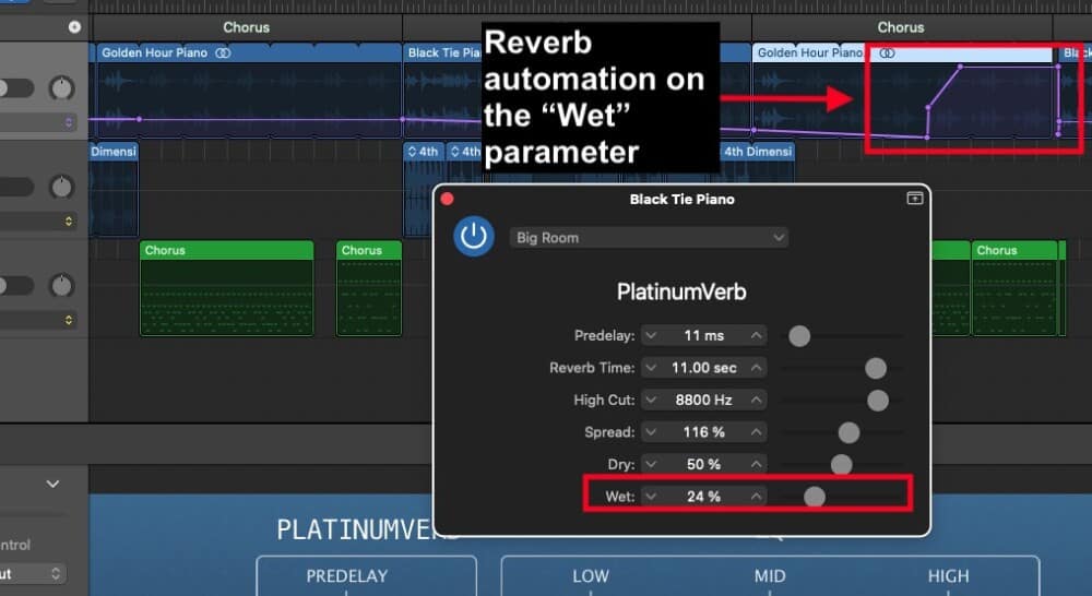 Adding Reverb Automation - How to Make A Piano Song in Garageband 