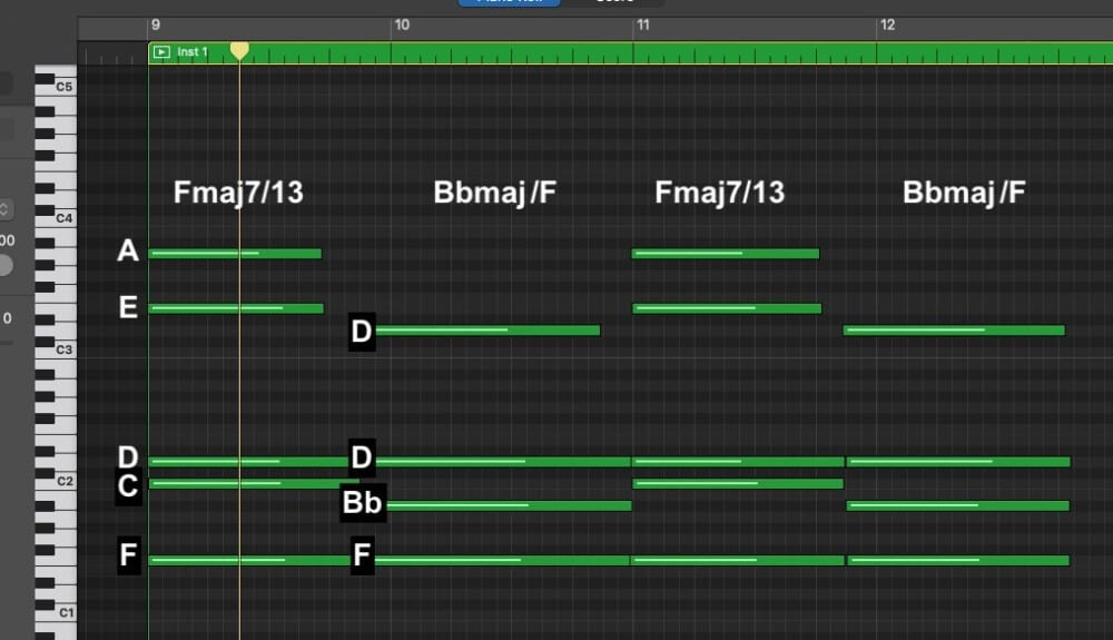 Fmaj7/13 and BbMaj/F - How to Make a Lo-Fi Song in Garageband 