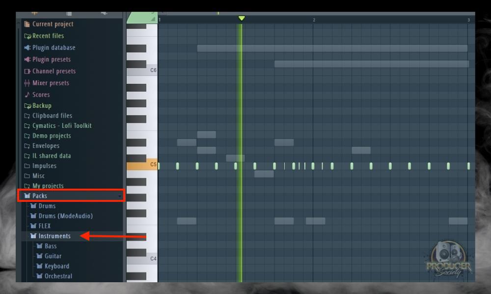 Go to the File Browser and Select Packs  Instruments - How to Find the Instruments in FL Studio (30-Second Read)