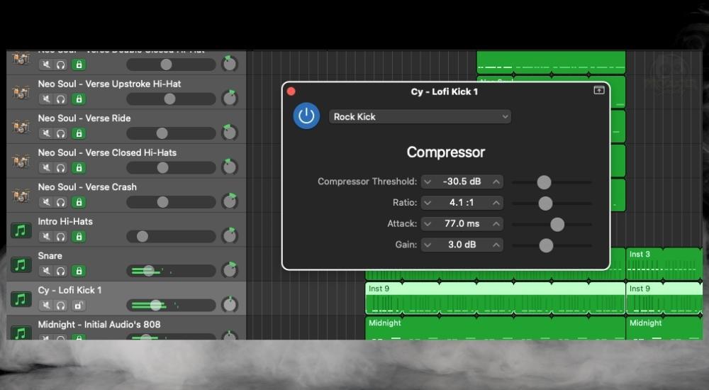 Kick Compression - How to Mix Drums in Garageband 