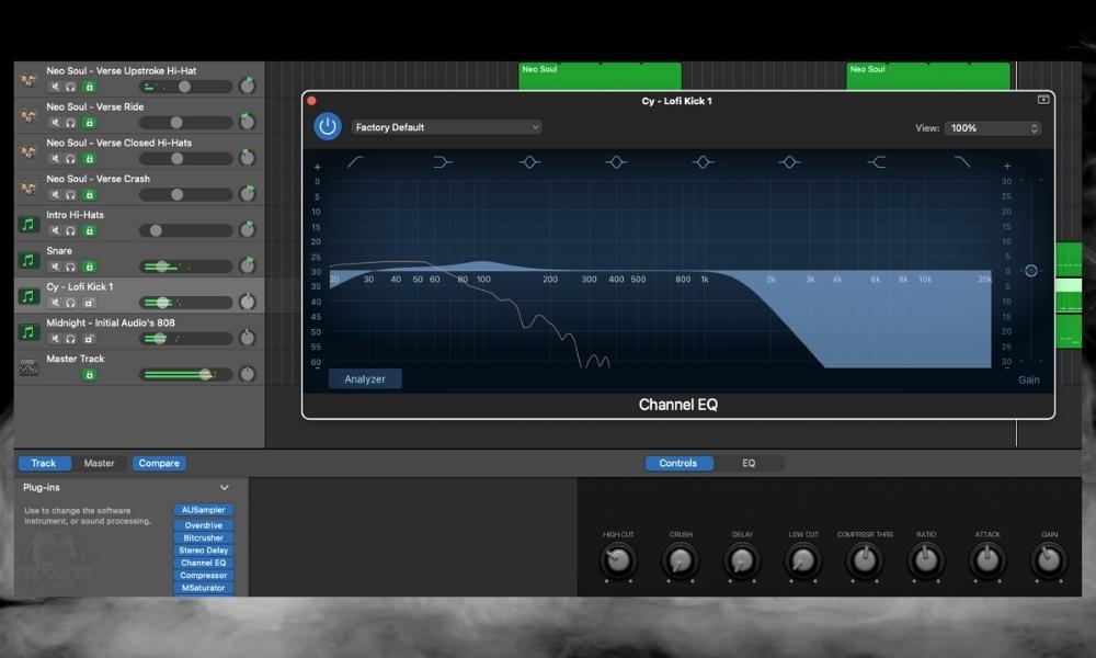 Low End Kick EQ - How to EQ Drums in Garageband 