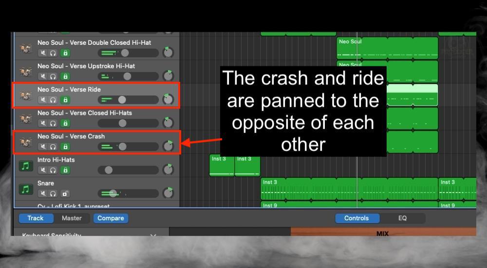 Ride vs Crash - How to Mix Drums in Garageband 