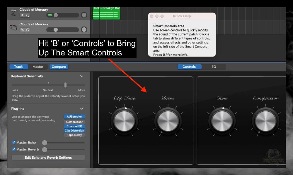 Smart Controls Area - How to Assign Samples to A MIDI Keyboard in GarageBand 