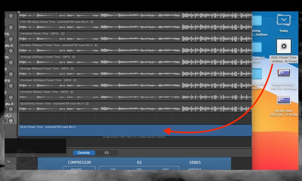 Drag the File Into GarageBand  -  Export as WAV - Why Can't I Import Files into GarageBand