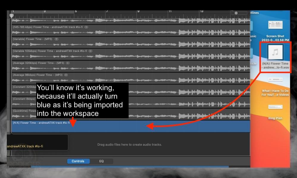 Drag the File into the Workspace - Why Can't I Import MP3s Into GarageBand 