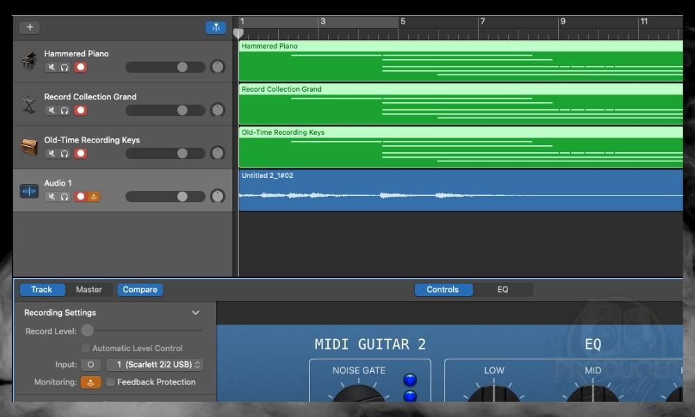 How Record Enable Looks - How to Use MIDI Guitar 2 in GarageBand 
