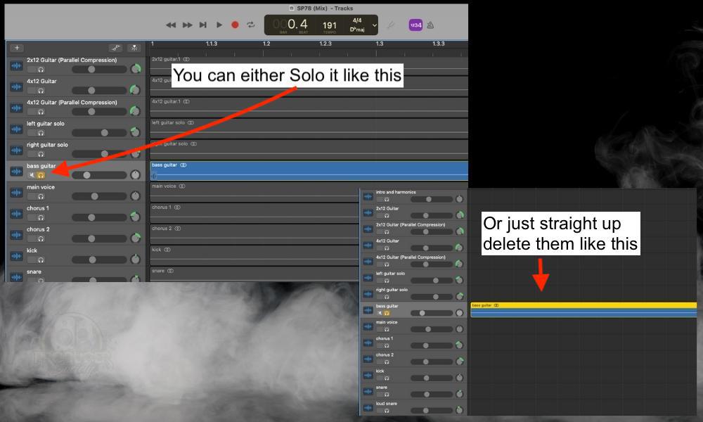 Solo the Tracks or Delete Them - How to Speed Up Tracks in GarageBand 