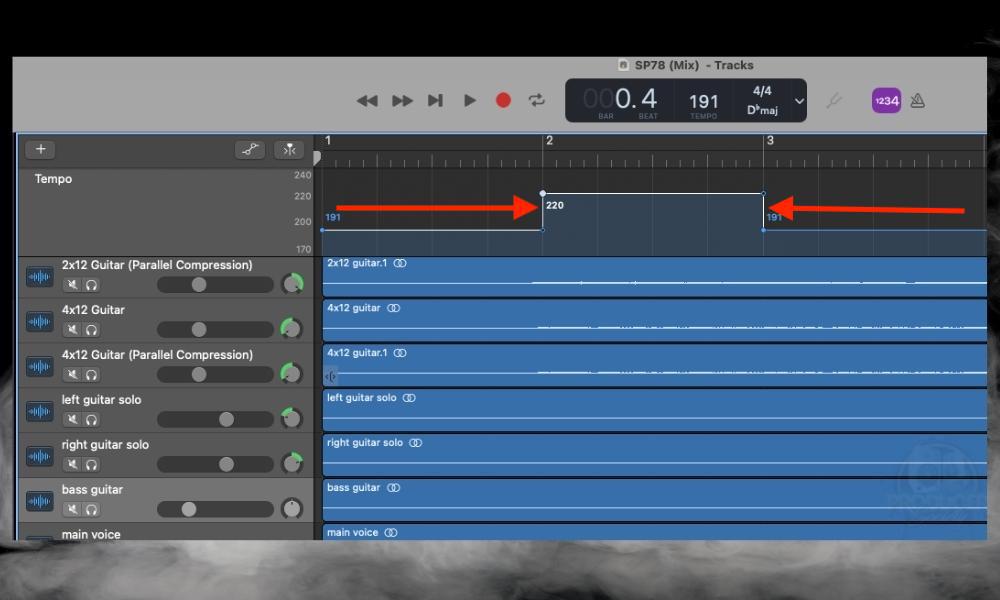 Tempo Adjustment - How to Speed Up A Track in GarageBand 