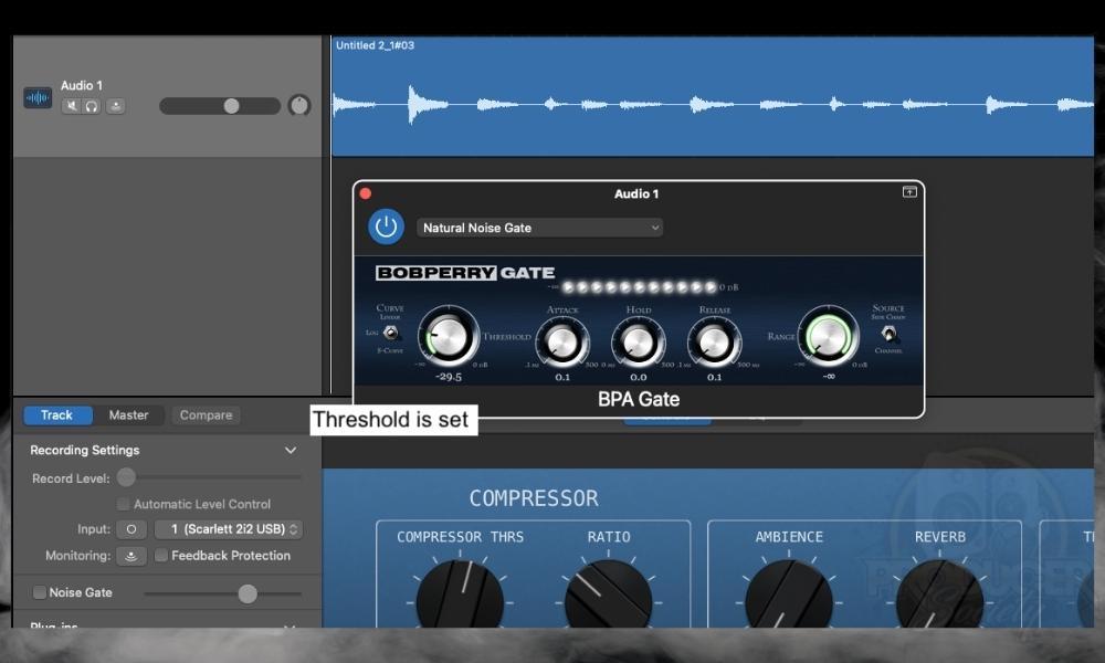 Threshold is Set - How to Use the Noise Gate in GarageBand 