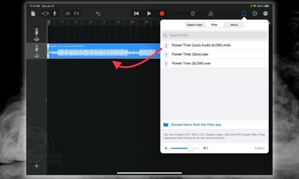Import The File into GarageBand iOS - How to Speed Up/Slow Down An Audio File in GarageBand iOS [EASY]