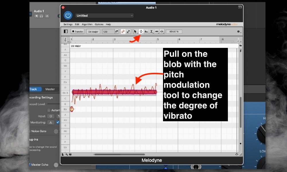 Pitch Modulation Tool Pulling on Blob - How to Add Vibrato in Melodyne [SUPER SIMPLE] 
