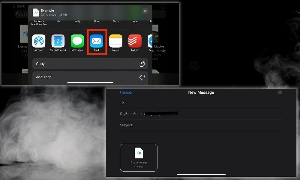 Select the Mail and Send It  How to Email A GarageBand Project File [PC/iPhone/iPad]