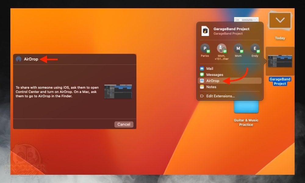 Air Dropping A GarageBand Project - How to AirDrop GarageBand Project Files (macOS)