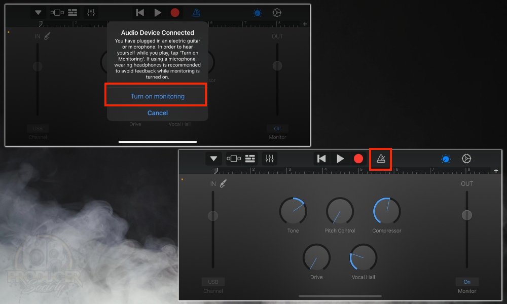 Monitoring/Metronome - How to Connect An External Mic to GarageBand iOS 