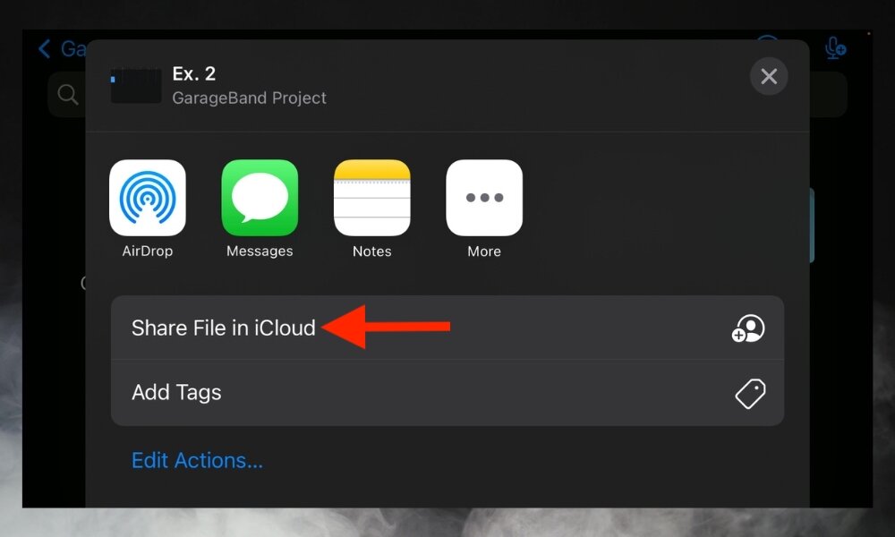 Share File in iCloud on iOS 15 - How to Send GarageBand Projects Through Messages