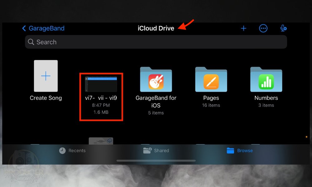 iCloud Drive - How to Send GarageBand Projects Through Messages 