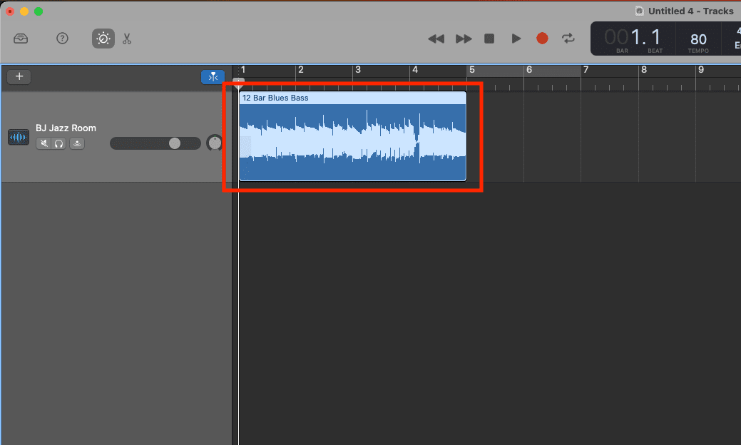 Select The Region - How to Record A Seamless Loop in GarageBand (iOS/macOS)