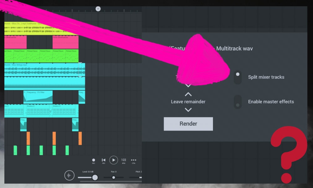 What does Split mixer tracks do in fl studio mobile - in-article image