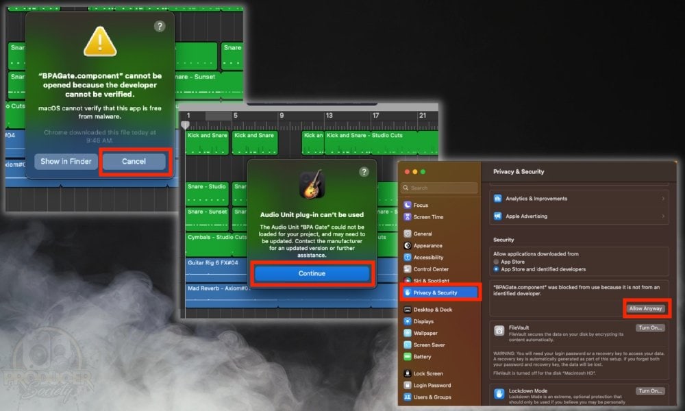 How to Install Plugins in GarageBand - Privacy and Security Settings 