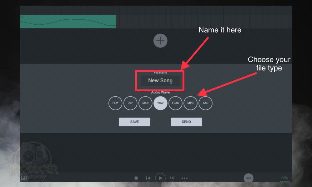Name Your File and Select the File Type - How to Export Audio from FL Studio Mobile 