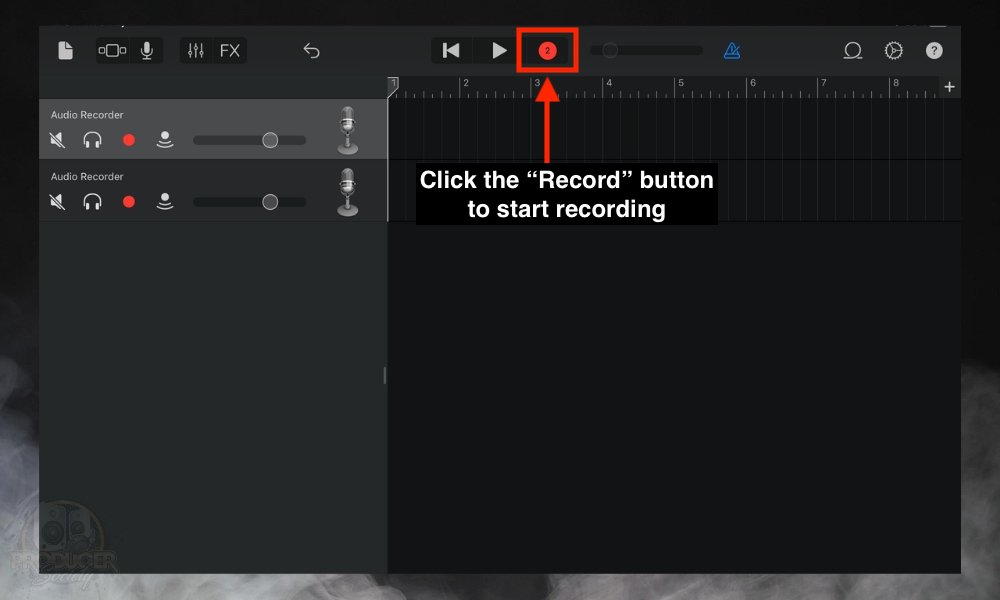 GarageBand Image (record) - For How to Multitrack Record in GarageBand