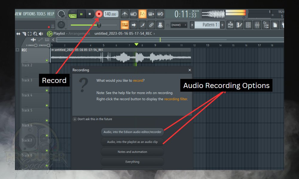 How to Set Up The Scarlett Audio Interface With FL Studio; Start recording
