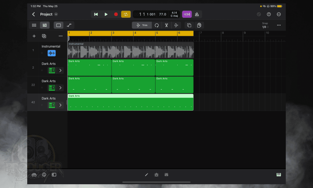 Tracks View - How To Import Audio Into Logic Pro for iPad 