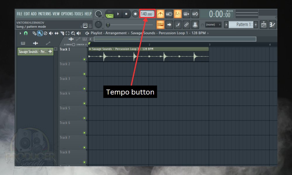 How to Speed Up Audio in FL Studio; Find the Tempo Button