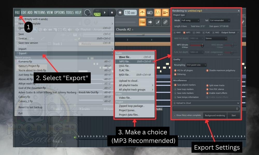 Exporting Project - How to Make Ringtones with FL Studio [Step-By-Step]