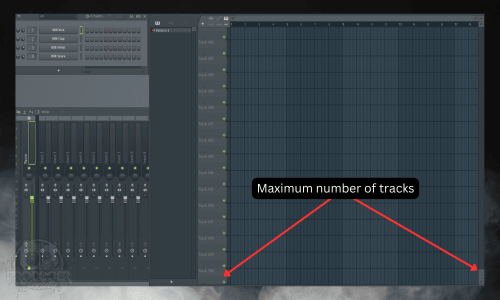 GarageBand vs FL Studio - What’s the Difference; Maximum number of tracks in FL Studio