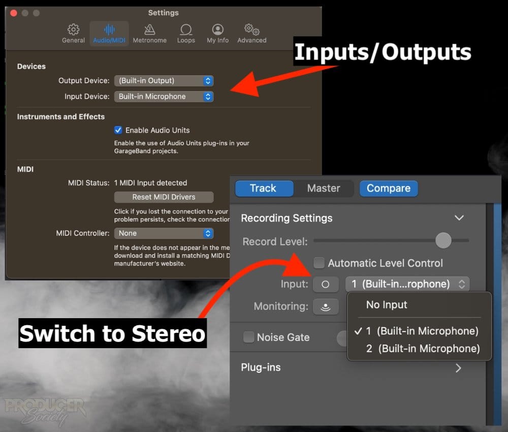 Input/Output - Stereo/Mono 