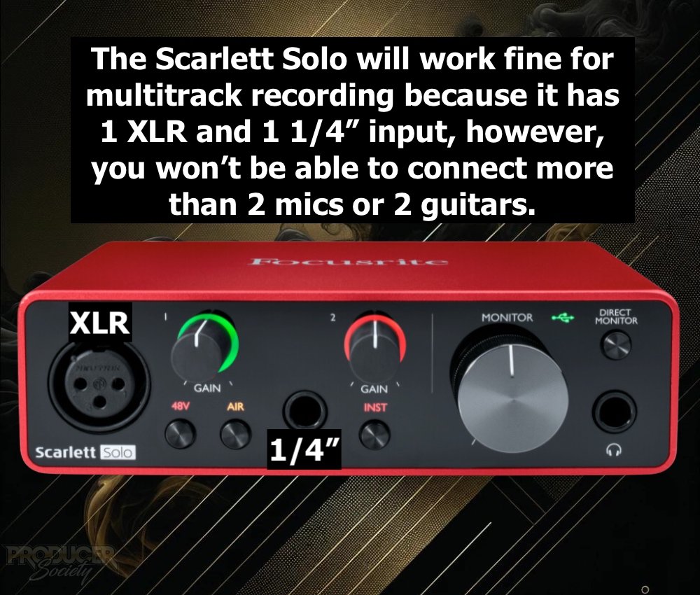 3) You’ll Need An Audio Interface With More Than 1 Input 