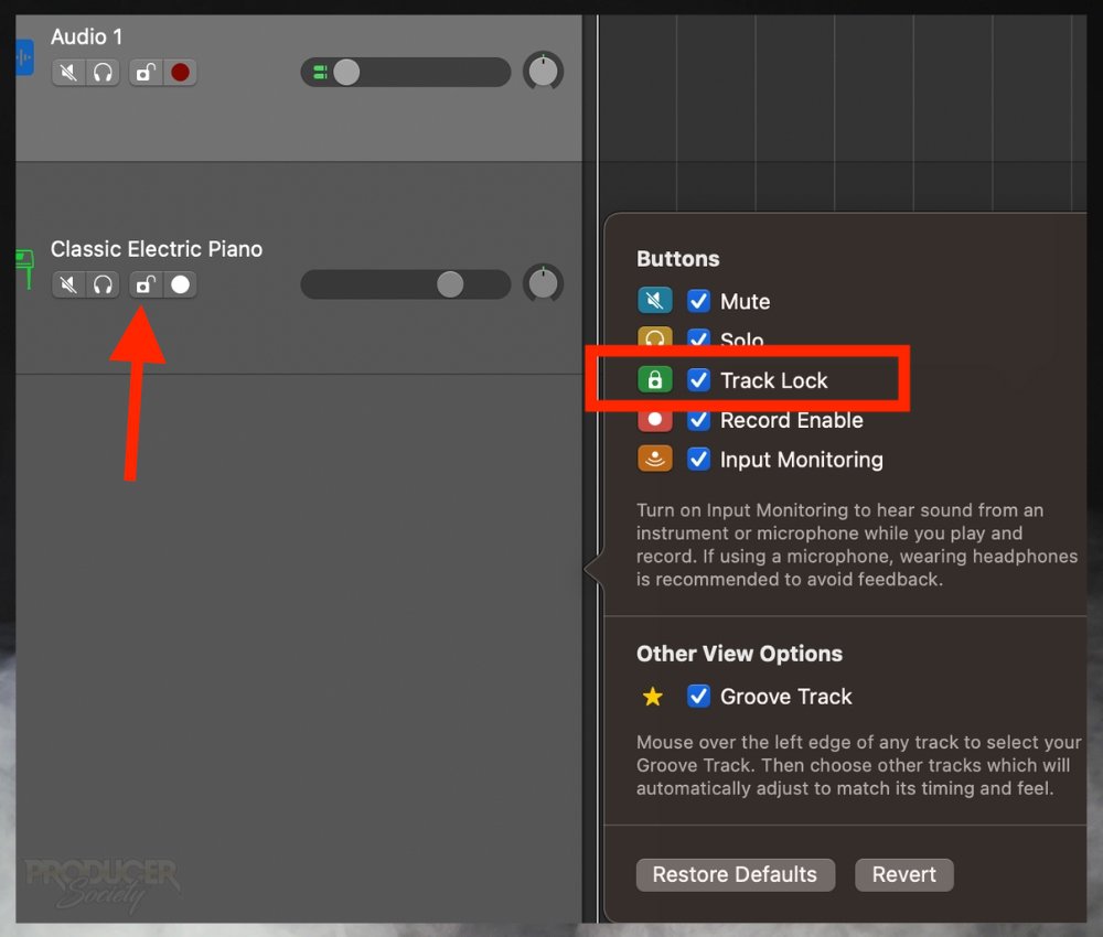 Enable the Track Lock Button 
