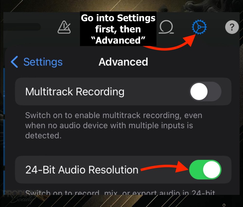 24-Bit Audio Resolution - Overview of GarageBand iOS