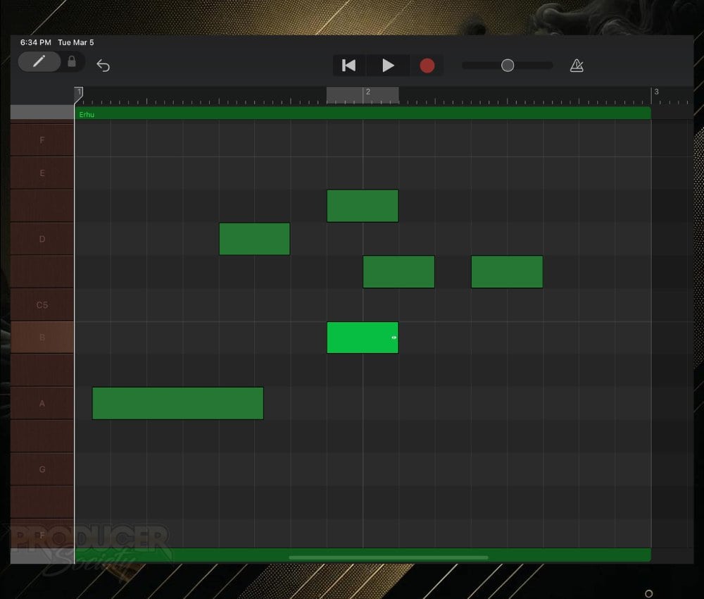 5) MIDI Editing (in the Piano Roll) 